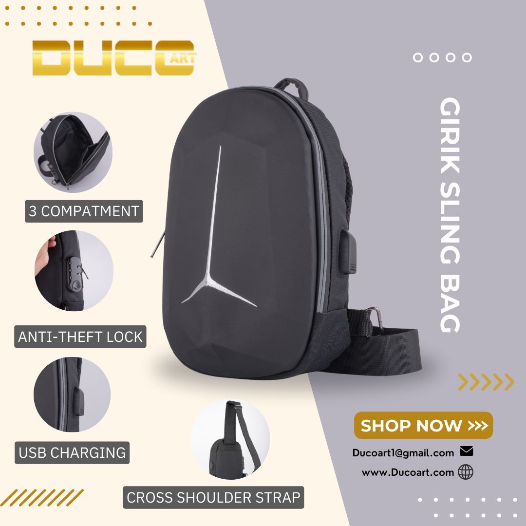 ArtDuco's tweet photo. Upgrade your style with the all-new Girik Sling Bag! 🚀 Perfect for travel, work, and everyday adventures. Featuring 3 compartments, an anti-theft lock, and USB charging port, it's designed for convenience and safety. 🔒💼 Grab yours now with up to 50% OFF! 🛒 #Ducoart #SlingBag https://t.co/qJlWaI0tgg