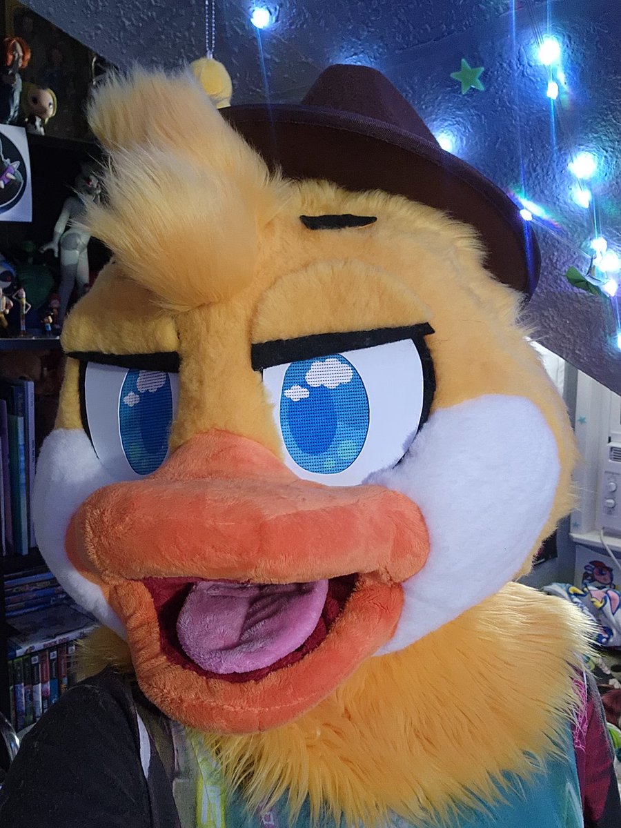 Macadilly has decided what he wants to be for Halloween!

What do yall think he'll be~? 
Hint-🦆🚬🎸🌌