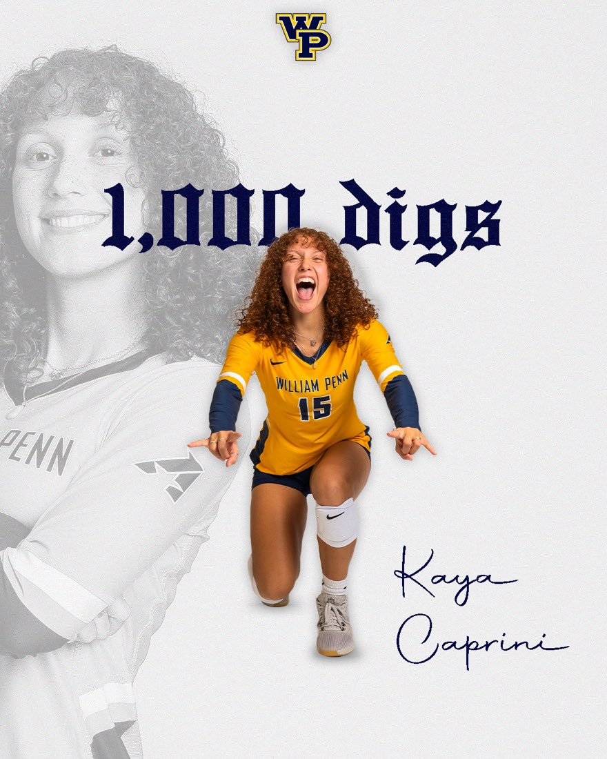 Congrats to Kaya Caprini who reached 1,000 digs in today’s match against Graceland!