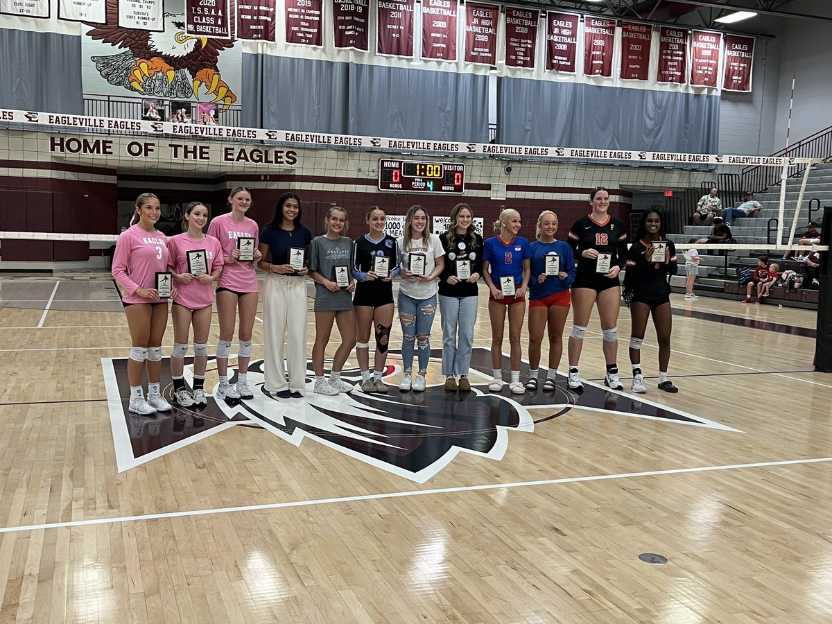 The Lady Eagles are District Champions!! Thank you Eagle Nation for coming out and supporting! Congrats All District Players: Meah Thompson, Preslee Campbell &amp; Campbell Leathers &amp; All Tournament players: Campbell Leathers, Preslee Campbell, &amp; Macy Anderson and MVP Meah Thompson!