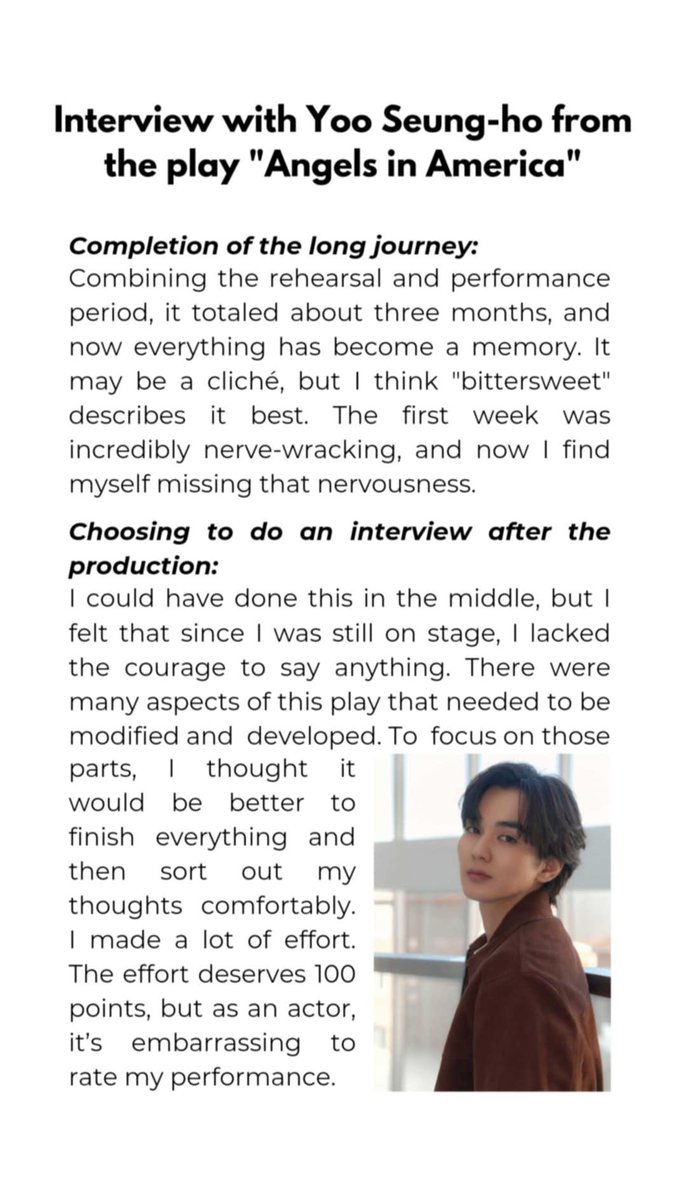 Here’s #YooSeungHo interview with valuable insights and correct context! 

It’s long but very insightful! I really admire him and his thought process! Very responsible and professional too!

(1)