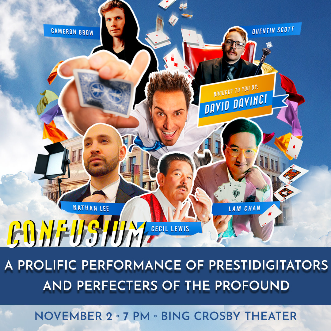 BingTheater's tweet image. The impossible is just the beginning. ✨ Spokane&apos;s pretidigitators are ready to blow your mind! You may even see puffs of smoke come out of someone&apos;s ears. Find out on Nov 2! Tickets here: bit.ly/241102CCM  
#SpokaneMagicians #spokanefun