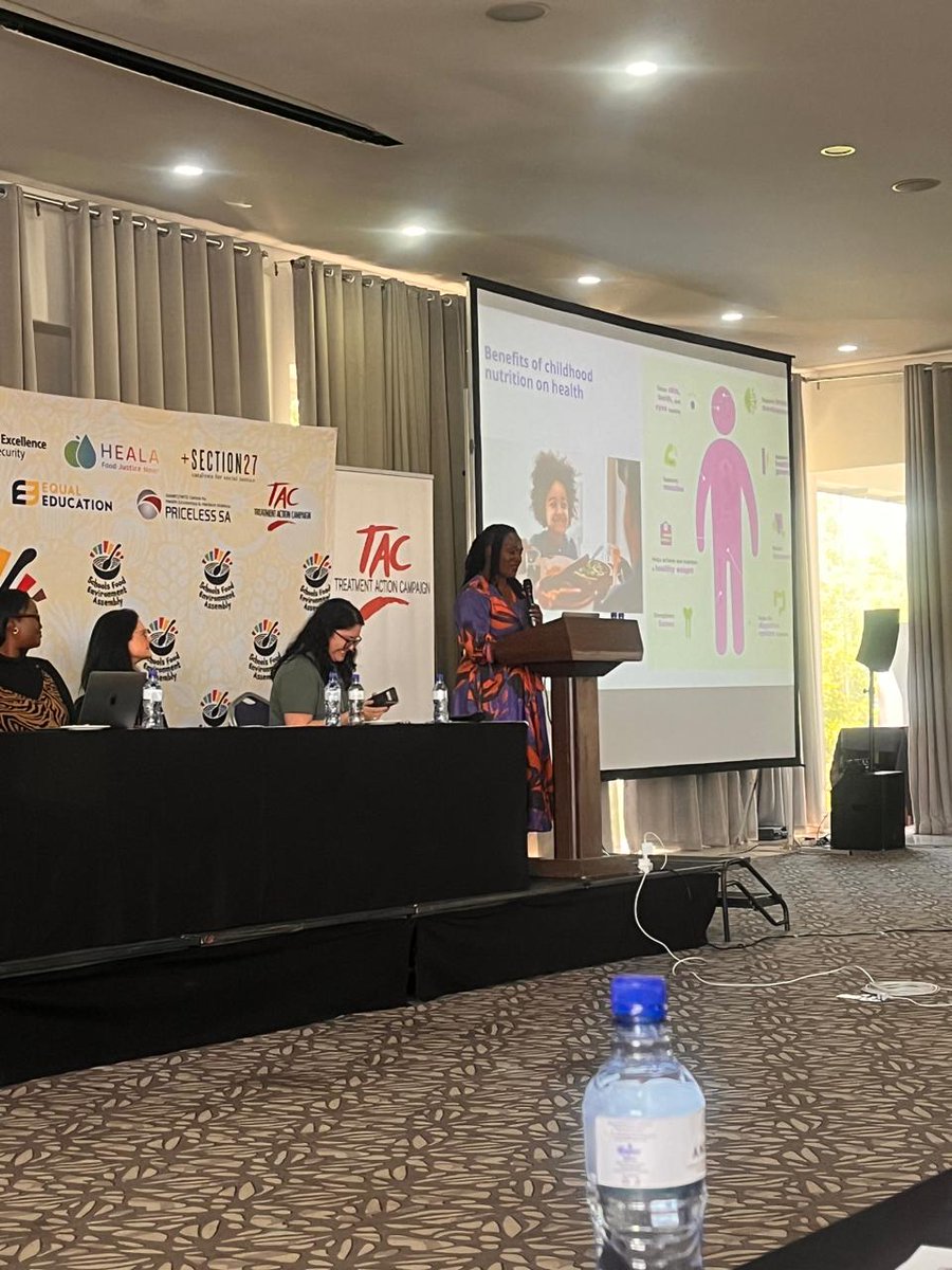 Exciting times at the inaugural School Food Environment Assembly! Dr. Nomathemba Chandiwana from Ezintsha joins 300 participants from various sectors to enhance learner health through the NSNP. Every child deserves nutritious meals! #SFEA #SAFA  <a href="/heala_SA/">HEALA</a>