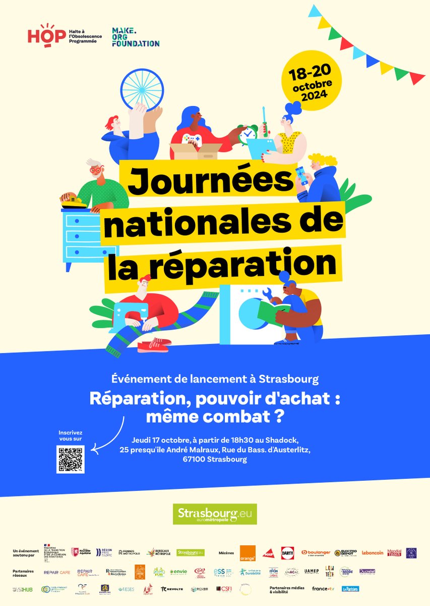 Le Shadok (@shadok_eu) on Twitter photo ⚒️Journées Nationales de la Réparation
📅Jeudi 18 octobre - Start 18h30 !
Inscription : urlr.me/wV5hP
<a href="/strasbourg/">Strasbourg.eu</a> #repair #réparation #JNR #JNR2024 ⚒️Journées Nationales de la Réparation
📅Jeudi 18 octobre - Start 18h30 !
Inscription : urlr.me/wV5hP
<a href="/strasbourg/">Strasbourg.eu</a> #repair #réparation #JNR #JNR2024