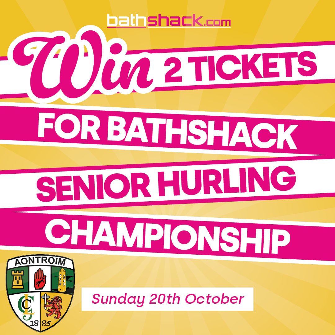 Bath Shack (@bathshack) on Twitter photo COMPETITION TIME
The <a href="/AontroimGAA/">Antrim GAA</a> Bathshack Senior Hurling Championship FINAL is just around the corner on Sunday 20th October and we've got 2 TICKETS to giveaway to 1 lucky person!
Fancy winning? Head over to our Facebook page to enter: bit.ly/3YfEews COMPETITION TIME
The <a href="/AontroimGAA/">Antrim GAA</a> Bathshack Senior Hurling Championship FINAL is just around the corner on Sunday 20th October and we've got 2 TICKETS to giveaway to 1 lucky person!
Fancy winning? Head over to our Facebook page to enter: bit.ly/3YfEews
