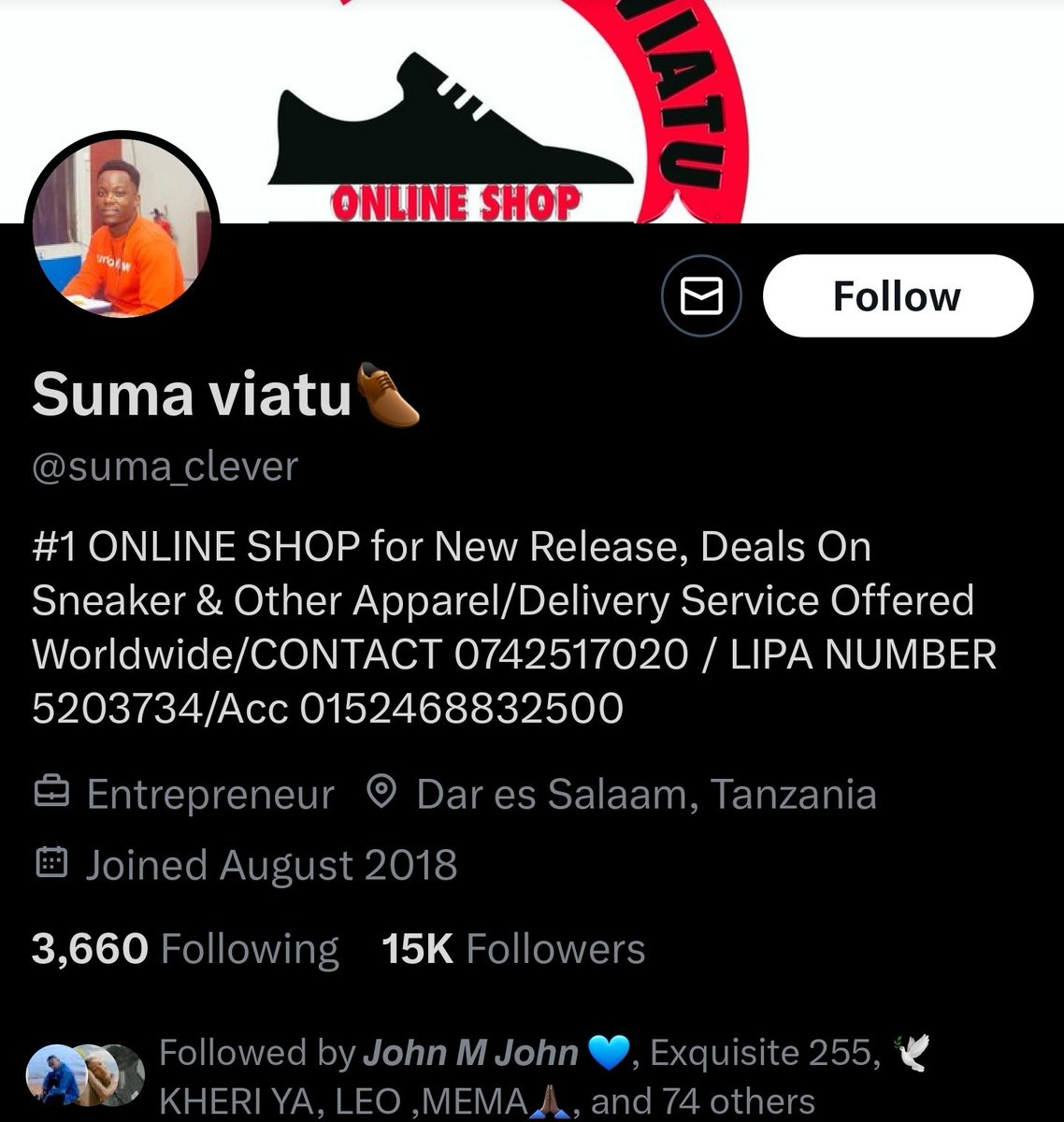 mysizzg's tweet image. Pichani Ni Ismail almaarufu kama Suma Kileva @suma_clever jamaa ni muuzaji wa viatu online ila ana kashfa na kasumba moja ukimtumia hela ya Viatu akutumie mkoani hivyo viatu huji kivivaa hadi Yesu anarudi anakubadirishia bidhaa.

Bwana Suma anatuhumiwa kwa uTapeli wa CHANGEQUOTA.