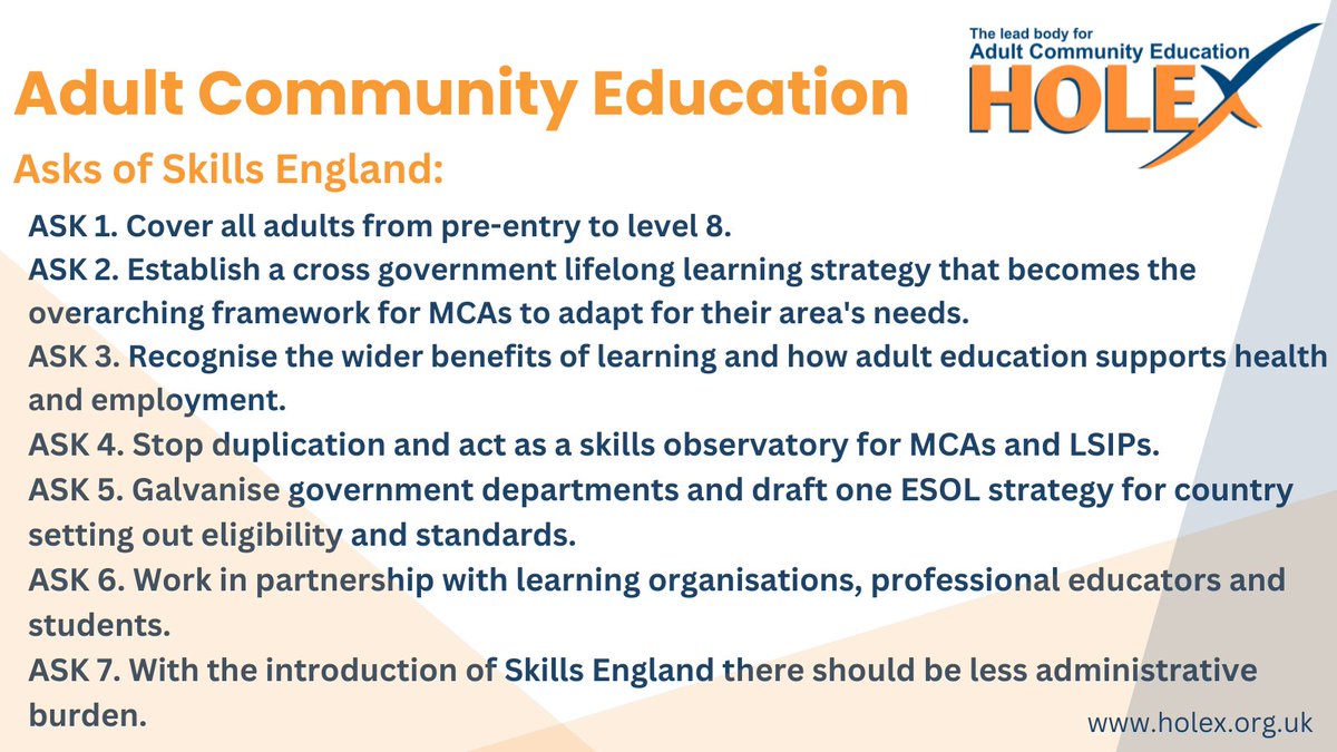 HOLEX (@holexpolicy) on Twitter photo š¢ On Oct 9th at 4pm, MPs debate the future of #SkillsEngland, led by <a href="/antoniabance/">Antonia Bance MP</a>. HOLEX has 7 key āasksā for shaping the UK's skills strategy. #SkillsEngland #SpeakUp4AdultEd #HOLEX š¢ On Oct 9th at 4pm, MPs debate the future of #SkillsEngland, led by <a href="/antoniabance/">Antonia Bance MP</a>. HOLEX has 7 key āasksā for shaping the UK's skills strategy. #SkillsEngland #SpeakUp4AdultEd #HOLEX