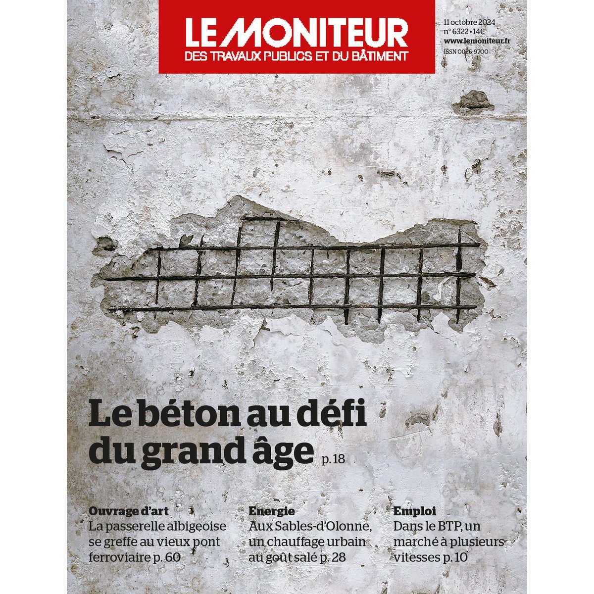 📰 À la Une du Moniteur 

Recrutement : des besoins contrastés selon les activités.
Béton : le comprendre pour mieux le préserver.
Projet : l’eau de mer chauffe Les Sables-d’Olonne.
Une passerelle albigeoise greffée à un pont ferroviaire.