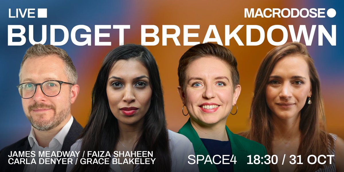 MACRODOSE (@macrodosepod) on Twitter photo BUDGET BREAKDOWN 🔴
Join us on 31 Oct at <a href="/space4coop/">SPACE4</a> to breakdown the Labour's first budget announcement 💼
<a href="/meadwaj/">James Meadway</a> will be joined by a panel of leading thinkers from the world of political economy to assess our current moment 📉
<a href="/faizashaheen/">Faiza Shaheen</a> <a href="/carla_denyer/">Carla Denyer</a> <a href="/graceblakeley/">Grace Blakeley</a> BUDGET BREAKDOWN 🔴
Join us on 31 Oct at <a href="/space4coop/">SPACE4</a> to breakdown the Labour's first budget announcement 💼
<a href="/meadwaj/">James Meadway</a> will be joined by a panel of leading thinkers from the world of political economy to assess our current moment 📉
<a href="/faizashaheen/">Faiza Shaheen</a> <a href="/carla_denyer/">Carla Denyer</a> <a href="/graceblakeley/">Grace Blakeley</a>