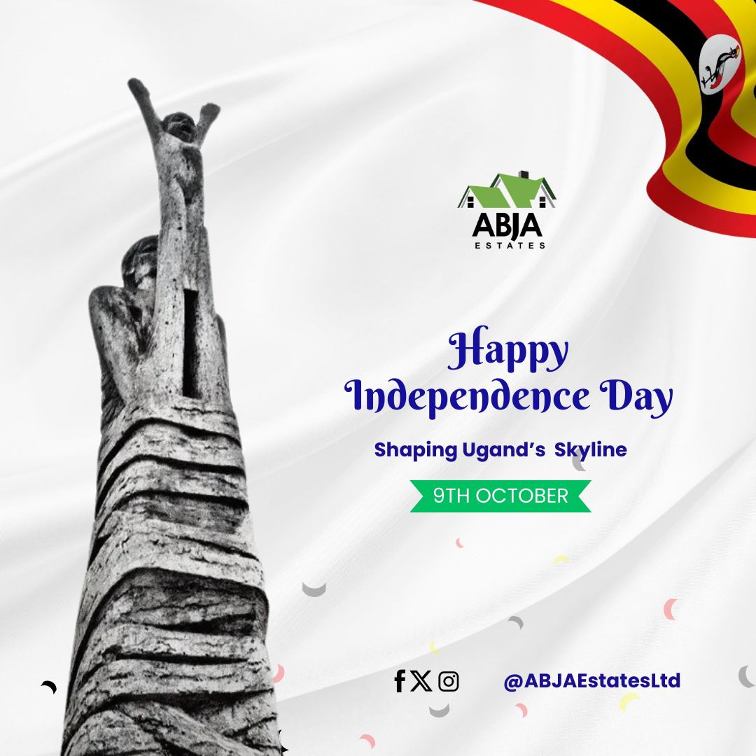 We join the rest of Uganda to celebrate our 62nd Independence Anniversary 🇺🇬

Remember to invest in your dream home with us and let us build a prosperous Uganda together, one home at a time. 🏡

#WeAreABJA
#UgandaAt62