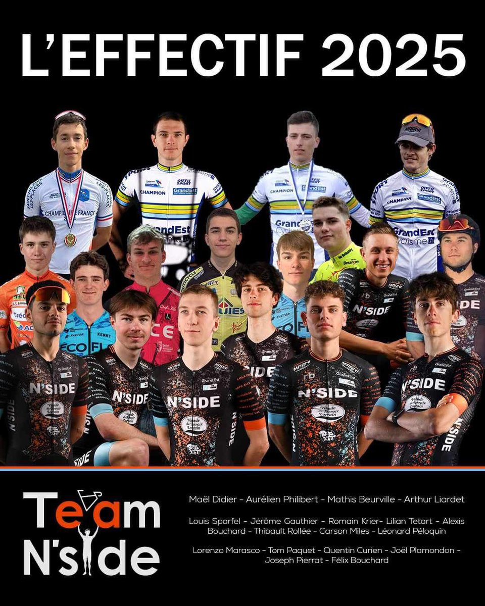 TeamNside's tweet photo. Notre effectif 2025 
18 coureurs - 7 recrues - 5 départs

https://t.co/cRAHdClWHT?

@TeamNside #bnside
@InterbevGdEst @InfoSportVittel https://t.co/qRSLT7Q7sz