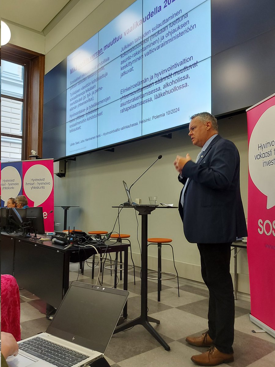 Hyvinvointivaltion ja elinkeinoelämän yhteensovittamisen säännöt ovat muuttumassa tällä vaalikaudella alkoholissa, asuntorakentamisessa, lääkehuollossa ja rahapelaamisessa, totesi <a href="/SaariJuho/">Juho Saari</a> #sotepol-päivien puheenvuorossaan.