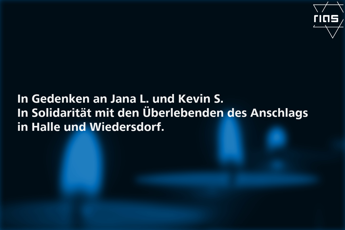 Heute ist der fünfte Jahrestag des Anschlags in #Halle (Saale) und #Wiedersdorf: Wir stehen solidarisch an der Seite der Überlebenden und Betroffenen von #Antisemitismus und gedenken Jana L. und Kevin S. #keinVergessen #JomKippur2019 #Halle2019