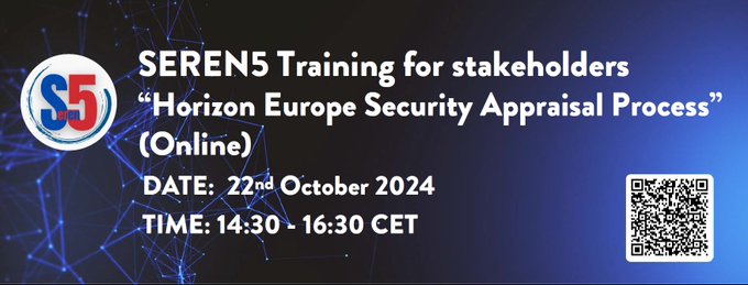 Join us at the 👉 #HorizonEU Security Appraisal Process ⛑️ training session and learn how to prepare your proposal for the upcoming calls✍️

🗓️ 22 October, 14:30-16:30
🌐Online

Don't miss this opportunity, register now
➡️ forms.office.com/e/QXwZuJbwnk

#EUSecurityResearch