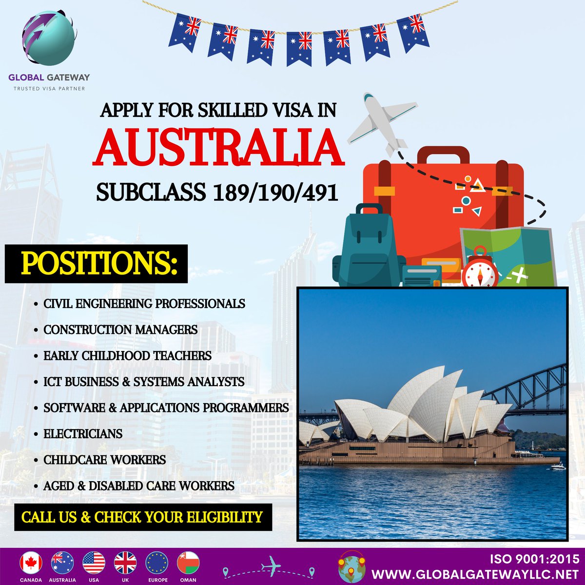 GGLLCHQ's tweet photo. Dreaming of working in Australia? 🚀

📞 Call us today and check your eligibility!

https://t.co/nOYD9BmFep

#GlobalGateway #MigrateAbroad #Visa #PR #Work #ExploreTheWorld #AustraliaVisa #SkilledVisa #Subclass189 #Subclass190 #Subclass491 #CareerInAustralia #Migration https://t.co/UMAaCST9Fa