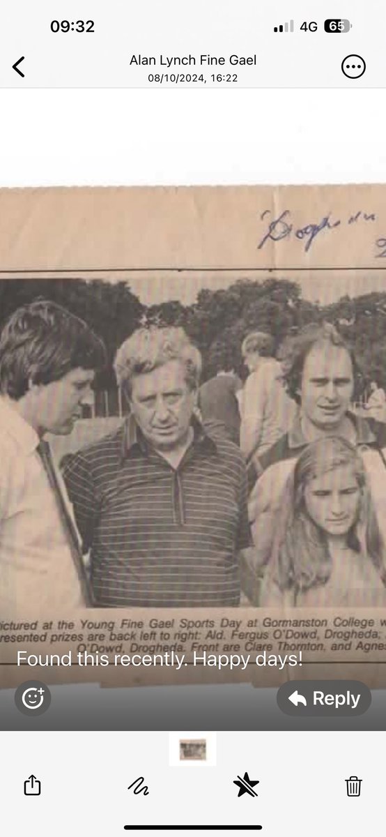 Taoiseach Garret Fitzgerald TD with Alan Lynch, Clare Thornton and me féin   in Drogheda 1983!