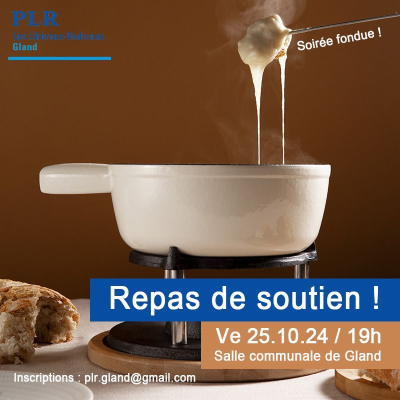 PLR_Gland's tweet photo. 🚨La fondue c'est pour bientôt ! N'oubliez pas de vous inscrire (délai au 15 octobre) pour notre soirée fondue et tombola le vendredi 25 octobre prochain à la salle communale de Gland à 19h ! 🧀🍞🫕 Inscriptions sur notre site  https://t.co/hJlbAHA3Rr https://t.co/5bVFU92qwD
