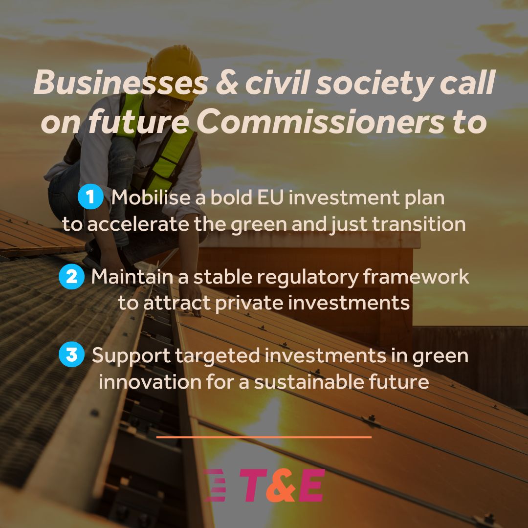 What brings @ubereupolicy, <a href="/Danone_EU/">Danone EU</a> and T&amp;E together?

47 businesses, investors &amp; CSOs send a powerful message to future Commissioners: We need a major EU investment plan to tackle the climate &amp; biodiversity challenges.

#CleanTechEU
🧵