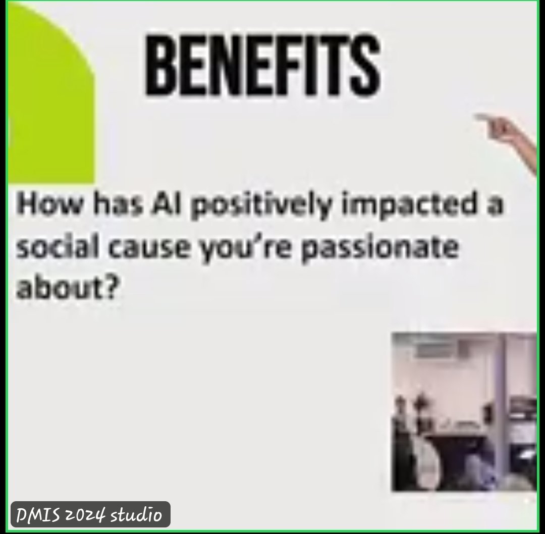#DMIS24 #RNW
AI IN ACTION:
What are the ways AI can positively impact social issues for a social course?
1. IMages on shutter stock/Google images are 'white only' &amp; often not representatives of all ethnicity
2. Domesticate Content creation with Copilot/MetaAI