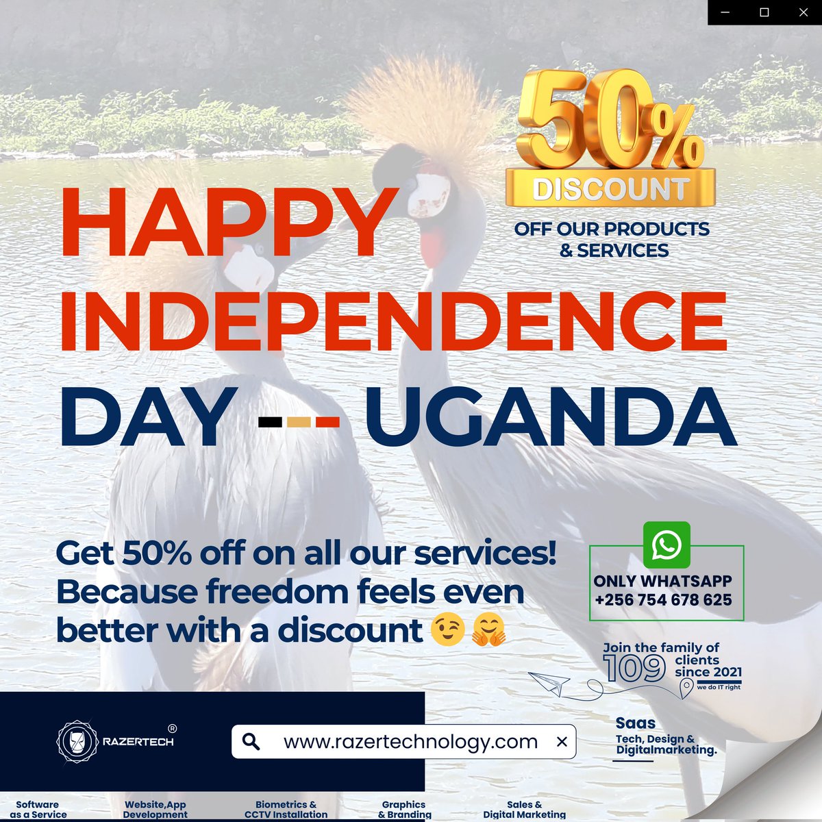 Celebrate your freedom with a discount. 🎉
#HappyIndependenceDay 
#YounameitWecodeit
Visit razertechnology.com to request for a quotation.