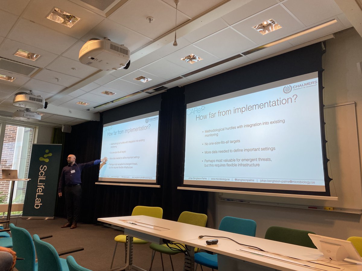Johan Bengtsson-Palme <a href="/bengtssonpalme/">Johan BengtssonPalme</a> presenting insights from EMBARK program (now <a href="/SEARCHER_JPIAMR/">SEARCHER</a>) at DDLS Symposium on Data-Driven Environmental Monitoring of Infectious Diseases in Uppsala