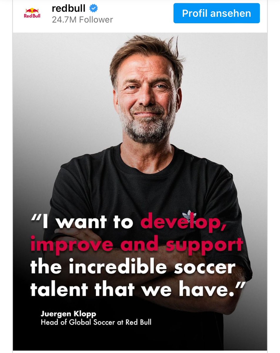 RonUlrich11's tweet photo. Und wenn einer für die Entwicklung von eigenen Talenten steht, dann ja wohl RB ☝️
#klopp https://t.co/NZoiEDU4sa