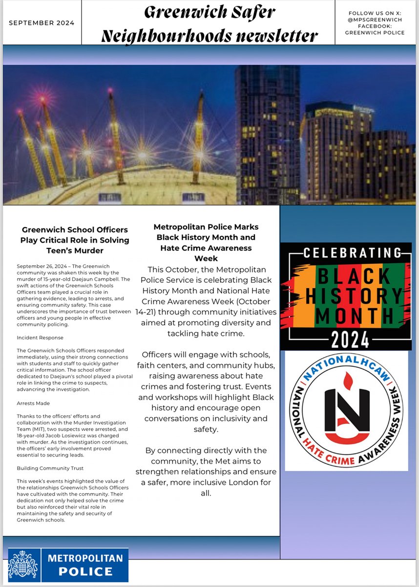 MPSGreenwich's tweet image. The September Newsletter is out! If you’d like a copy emailed to you in PDF format, just drop me a message. Stay informed! #Newsletter #CommunityUpdates