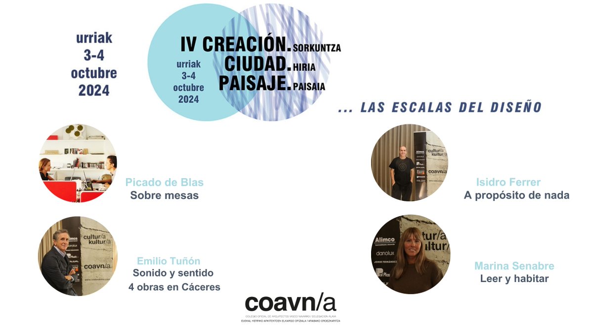 COAVN Alava (@coavn_alava) on Twitter photo Si te perdiste alguna de las conferencias de las IV Jornadas Creación. Ciudad. Paisaje que se desarrollaron el 3 y 4 de octubre en el COAVN Álava, puedes recuperarlas en el siguiente enlace:
youtube.com/playlist?list=…
#lasescalasdeldiseño <a href="/PicadoDeBlas/">Picado-de Blas</a> Si te perdiste alguna de las conferencias de las IV Jornadas Creación. Ciudad. Paisaje que se desarrollaron el 3 y 4 de octubre en el COAVN Álava, puedes recuperarlas en el siguiente enlace:
youtube.com/playlist?list=…
#lasescalasdeldiseño <a href="/PicadoDeBlas/">Picado-de Blas</a>