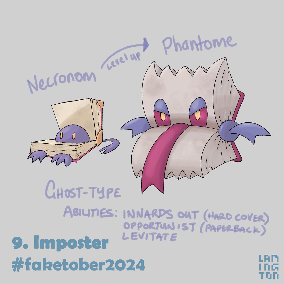 09 - Imposter for #faketober2024

Bookwyrms that squeeze into old books hoping to frighten unsuspecting readers.

I've had these designs planned for a while. They'll act as Zubats in my region.