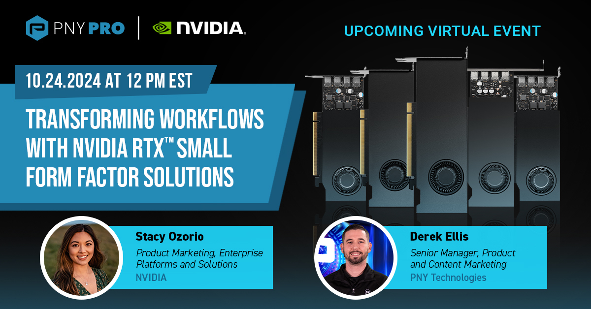 Join @pny_pro and @NVIDIA on October 24th for a virtual event showcasing how NVIDIA RTX small form factor solutions are transforming professional workflows with real-time #ray tracing, #AI, and space-saving designs. Register now: pny.com/forms/professi…