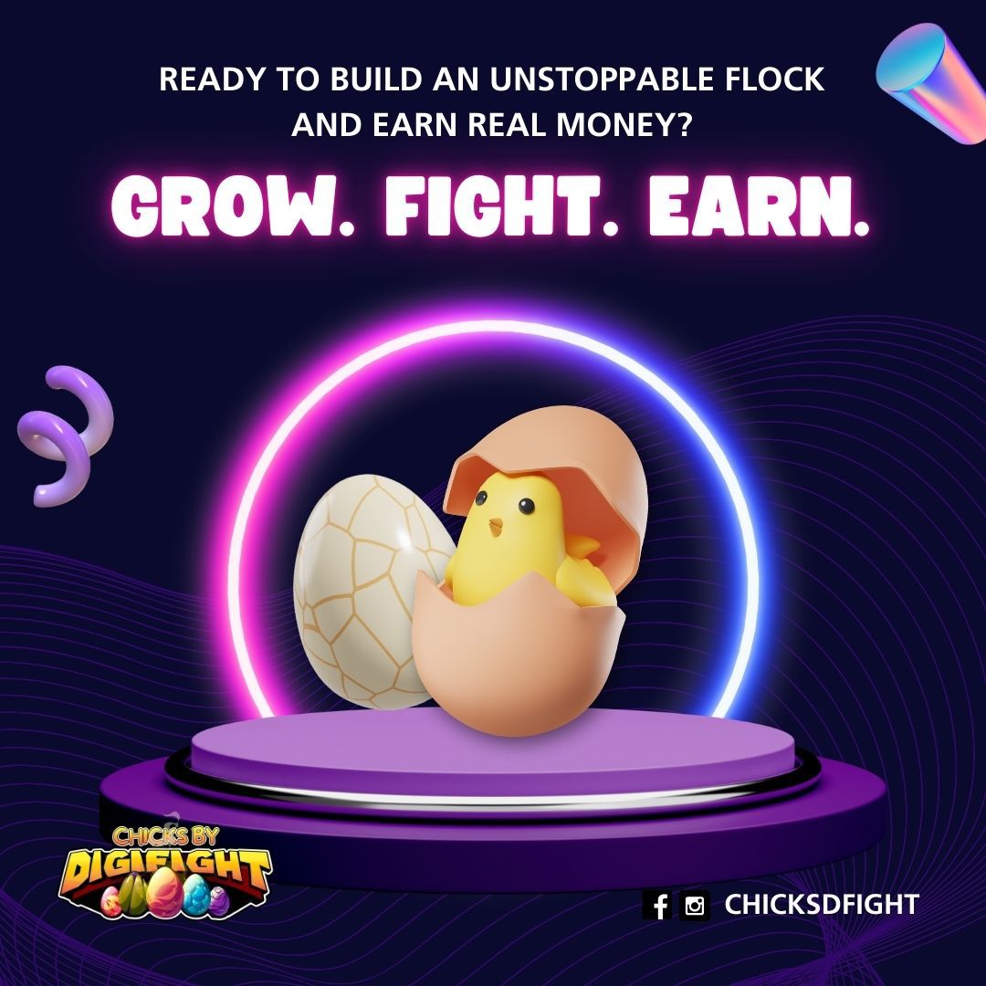 ChicksDfight's tweet photo. Join the ultimate chick battle arena! Grow your chicks, fight other players, and earn crypto rewards. Ready to hatch your fortune? Play now and follow us for game updates!

Join now: https://t.co/bXtYCobLCH

#ChicksbyDigifight #CryptoGame #PlayToEarn #Community https://t.co/d3mULSsoVT