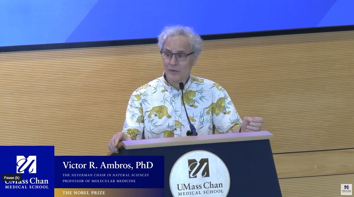 Congratulations to Victor Ambros on winning the 2024 #NobelPrize in Medicine for his groundbreaking co-discovery of #microRNA shared with Gary Ruvkun! His reflections on the AGO conference during Monday's press conference (min 36-42)
youtu.be/OwgyQsugic8