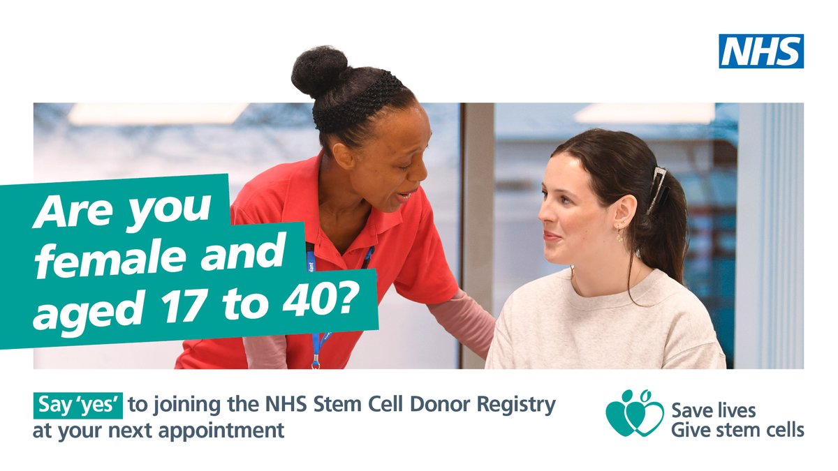 💚  We need one person to register as a life-saving stem cell donor every 20 minutes – and now younger women can join too.

All women aged 17 to 40 can now join the register, as part of our new drive.

Learn more ➡️  orlo.uk/sjp5K

#StemCellAwarenessDay #SaveLives
