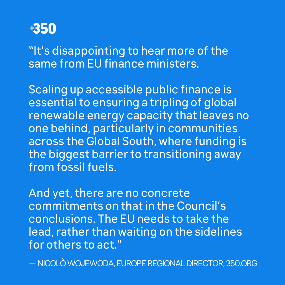 Yesterday, EU finance ministers approved their conclusions on climate finance ahead of #COP29.

Spoiler: There's nothing new.

Calling for a 'transformative' goal is not enough.

It's only transformative if there's significantly more public finance on the table.

Our reaction ⤵