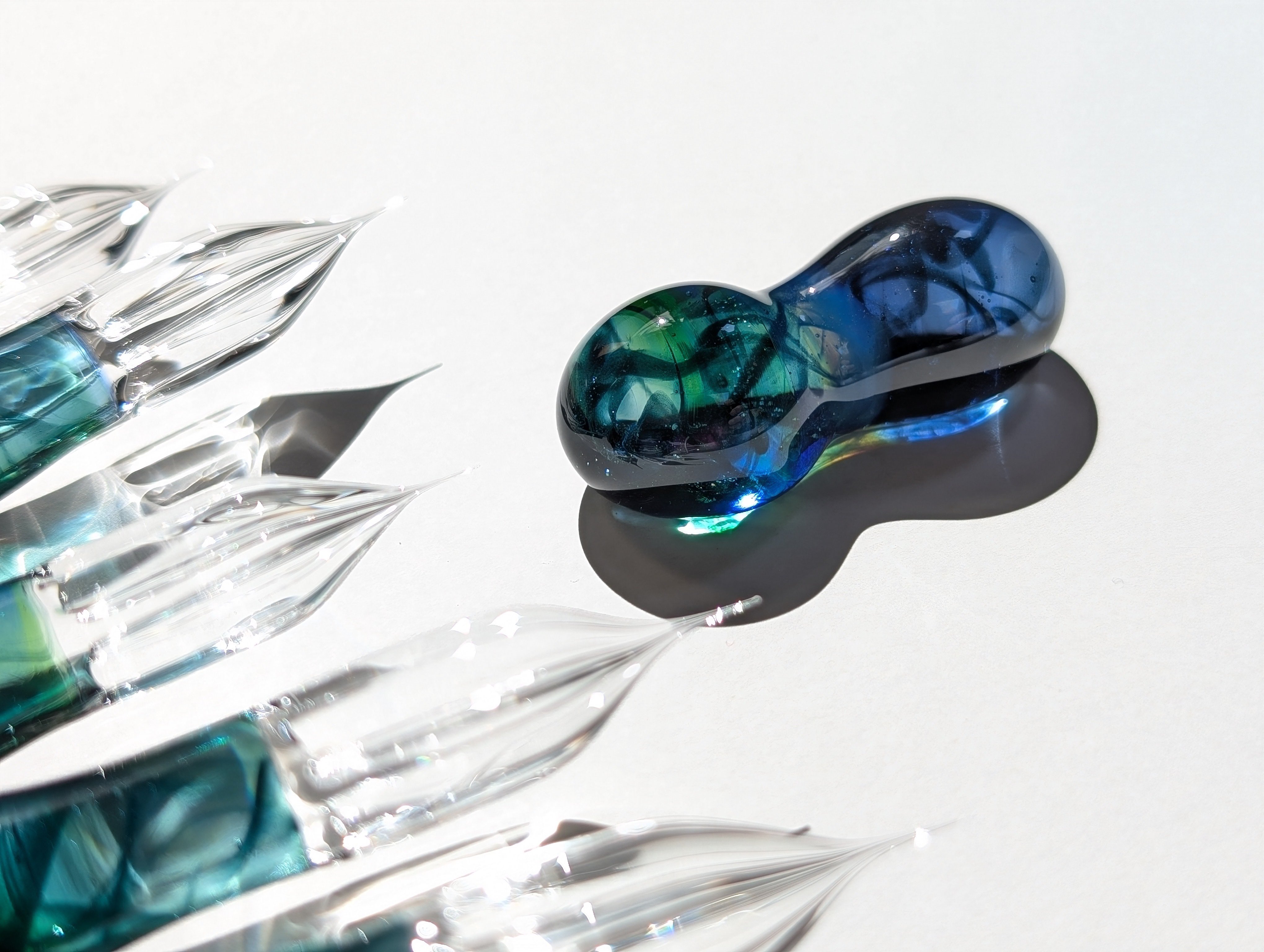 ガラス工房 aun ガラスペン Twilight Teal ガラス工房 aun ガラスペン