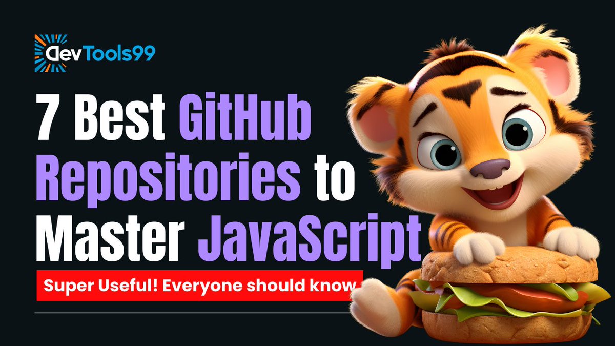 DevTools99's tweet image. Hey Coders! Ready to level up your JavaScript skills? Check out these 7 best GitHub repositories that will help you master JavaScript, from beginner to advanced concepts. youtu.be/v9Jb7klQS2A
#JavaScriptMastery #GitHubRepos #WebDevelopment #LearnToCode #CodingSkills