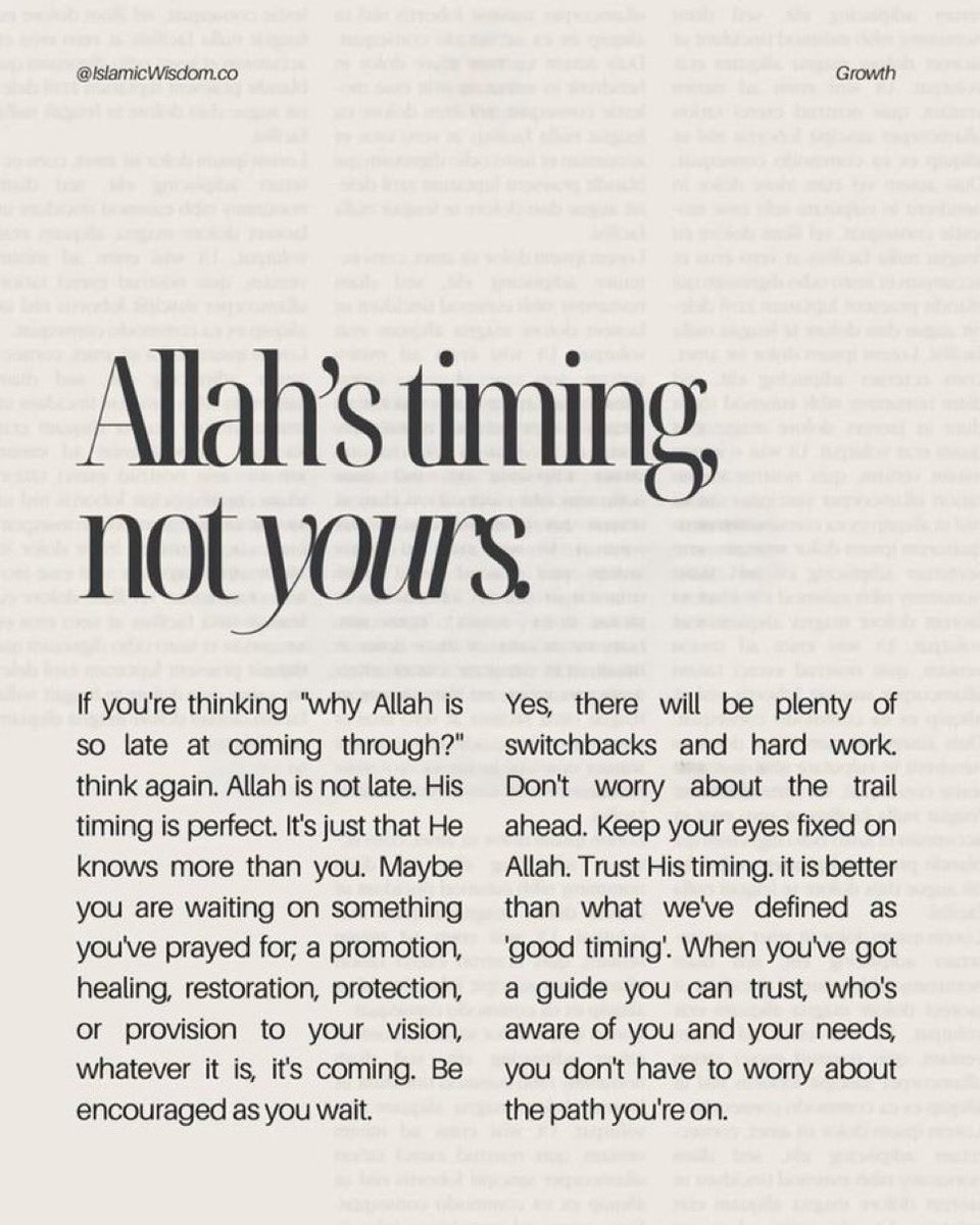 aiishadahir's tweet image. Allahs timing not yours.