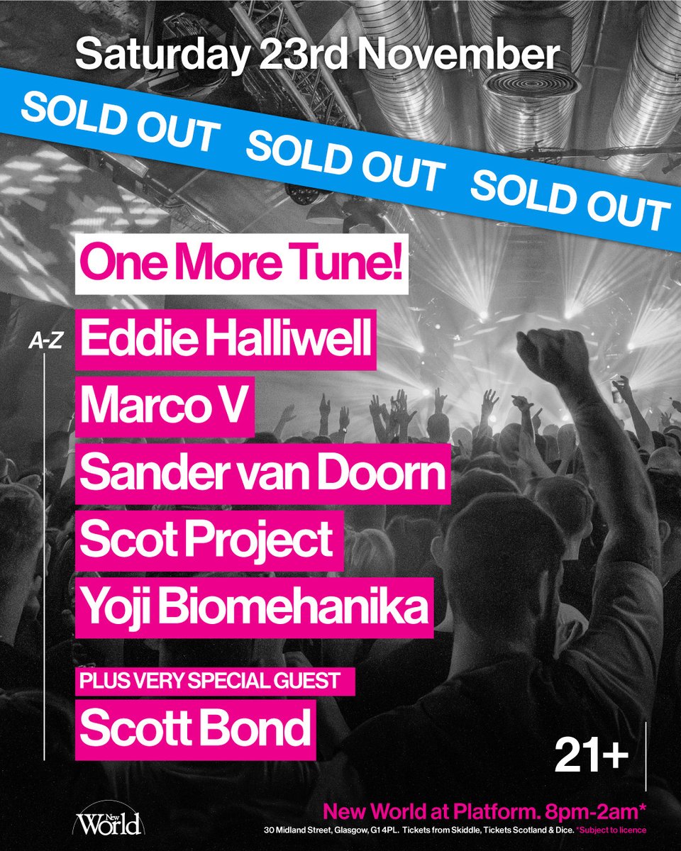 yojidotdj's tweet photo. SOLD OUT!
#onemoretune #Glasgow https://t.co/6C2DKepObC