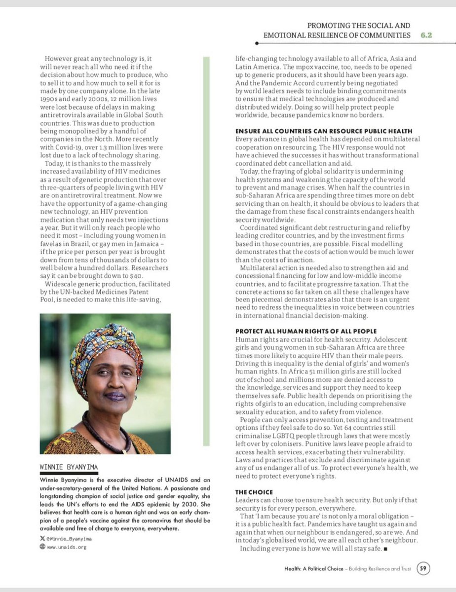“To ensure global health security, include everyone” - ⁦<a href="/UNAIDS/">UNAIDS Global</a>⁩ ⁦<a href="/Winnie_Byanyima/">Winnie Byanyima</a>⁩’s powerful new piece in the World Health Summit’s official magazine