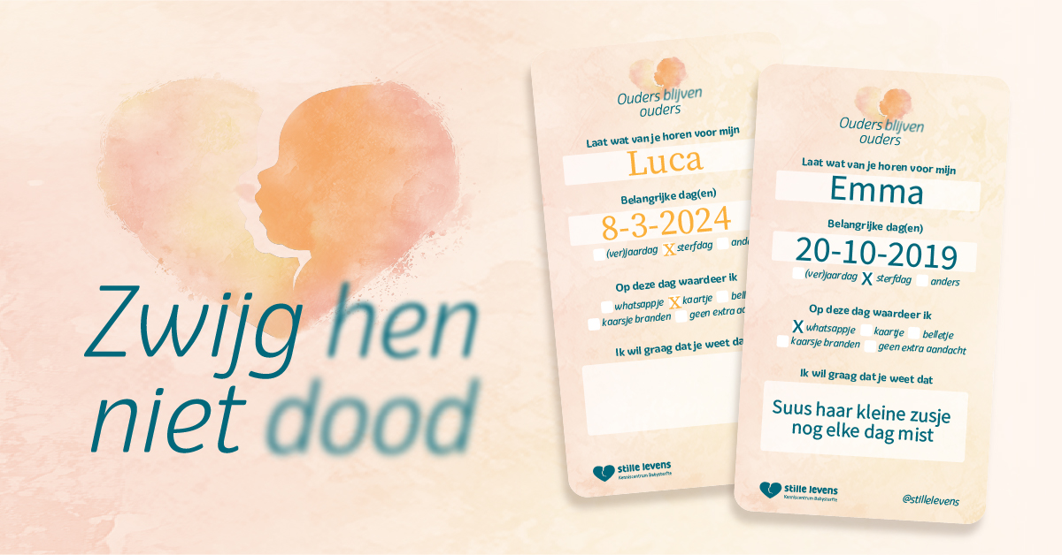 ✨ Vandaag lanceren wij onze campagne ‘Zwijg Hen Niet Dood’. Want er móét aandacht komen voor de stilte rondom babysterfte. 

Deel onze campagne en doorbreek het zwijgen.

👉 Meer weten? zwijghennietdood.nl

#BabyLossAwareness #BLAW #StilleLevens #ZwijgHenNietDood