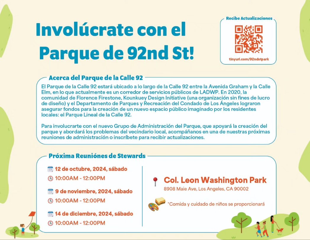 juntosfftogethe's tweet photo. Join the upcoming meetings for the 92nd St Linear Park Stewardship Group! The stewardship group is a group of residents who will support the creation of the park and address local neighborhood issues. https://t.co/dfzGEnPH9P