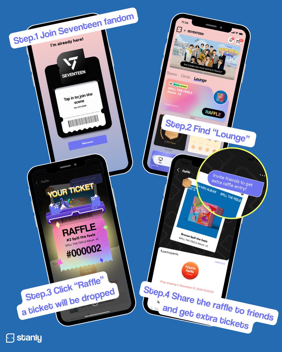 🎉 CARATs, the chance to win SEVENTEEN’s 12th mini album is here! 🎉

Join SEVENTEEN’s fandom on Stanly and enter the raffle for Spill The Feels! 🎟️ Invite your friends to boost your chances! 🚀
🔗stanly.go.link/cH0u1

Don’t miss out, download now and join the fun! 💙