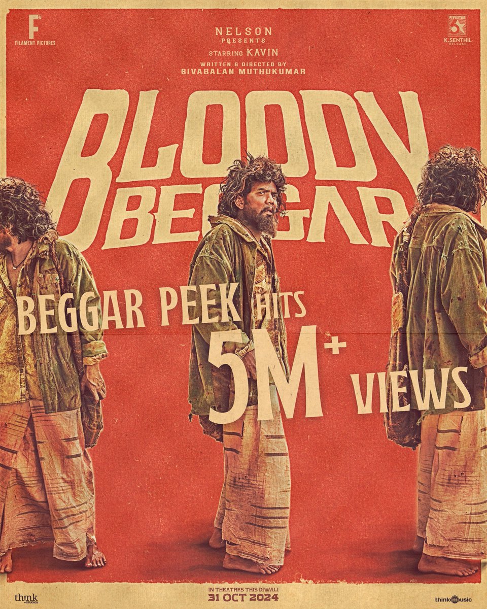 Filament Pictures (@filamentpicture) on Twitter photo A package of chaos and laughter π₯
#BeggarPeek surpasses 5M+ views!
Watch now βΆ youtu.be/qRe_w1K-aEc
#BloodyBeggarFromOct31
<a href="/Nelsondilpkumar/">Nelson Dilipkumar</a> #BloodyBeggar <a href="/Kavin_m_0431/">Kavin</a> <a href="/afilmbysb/">Sivabalan Muthukumar</a> <a href="/KingsleyReddin/">Reddin Kingsley</a> <a href="/sujithsarang/">Sujith Sarang</a> <a href="/JenMartinmusic/">Jen Martin</a> <a href="/Nirmalcuts/">Nirmal@editor</a> <a href="/ManimozhianRam2/">Manimozhian Ramadurai</a> <a href="/sv_sandhosh/">ACTION SANDHOSH</a> A package of chaos and laughter π₯
#BeggarPeek surpasses 5M+ views!
Watch now βΆ youtu.be/qRe_w1K-aEc
#BloodyBeggarFromOct31
<a href="/Nelsondilpkumar/">Nelson Dilipkumar</a> #BloodyBeggar <a href="/Kavin_m_0431/">Kavin</a> <a href="/afilmbysb/">Sivabalan Muthukumar</a> <a href="/KingsleyReddin/">Reddin Kingsley</a> <a href="/sujithsarang/">Sujith Sarang</a> <a href="/JenMartinmusic/">Jen Martin</a> <a href="/Nirmalcuts/">Nirmal@editor</a> <a href="/ManimozhianRam2/">Manimozhian Ramadurai</a> <a href="/sv_sandhosh/">ACTION SANDHOSH</a>