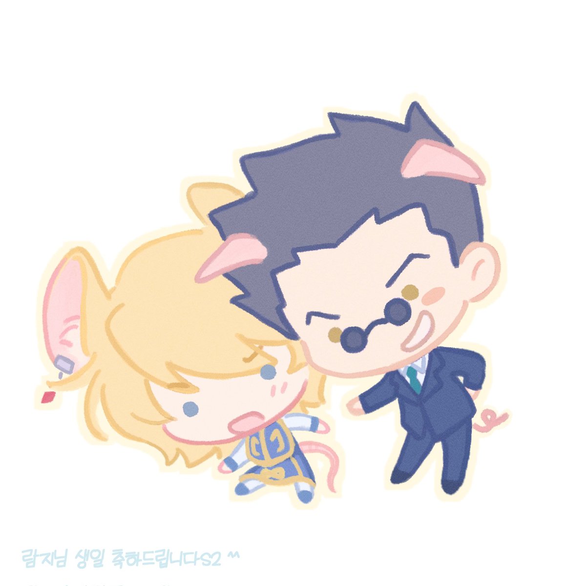 지인분께서 레오크라를 그려주셨어요😍 돼지리오와 생쥐피카 어떻하면조음....하 이 귀여운자싁들ㄷㄷㅎㅎㅎㅎ🥹❤️❤️❤️