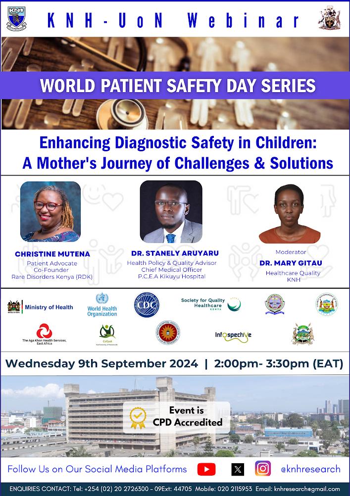 Join me today for this amazing webinar .. "Enhancing Diagnostic Safety in Children.."

I will be discussing my journey as a rare mom, my experience with the girls conditions and access to healthcare

#RareDiseaseKE
#WorldPatientSafetyDay

Registration: us02web.zoom.us/webinar/regist…