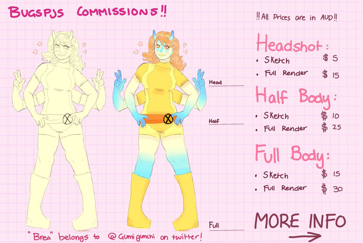 bugspjs's tweet image. [REPOST] im officially taking commissions ! 💛 please be aware of time zones if im slow to respond :)
