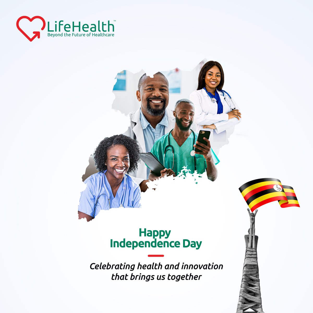 LifeHealth_4W's tweet image. Joining the rest of Uganda🇺🇬 in celebrating 62 years of independence! 

We are proud to be part of this journey, with our #DigitalHealthSolutions making an impact on Ugandans across the country.

#HappyIndependenceDay 🇺🇬🇺🇬🇺🇬🇺🇬🇺🇬🇺🇬

#WeCare
#BeyondTheFutureOfHealthCare