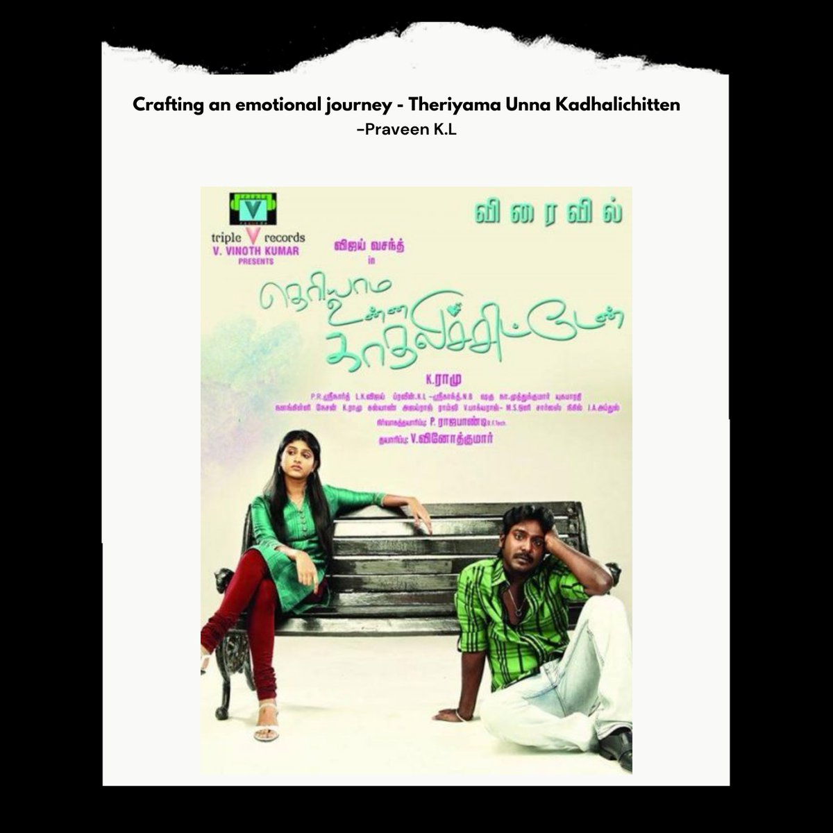 Cinemainmygenes's tweet photo. Bringing emotions to the screen requires a delicate balance. Editing Theriyama Unna Kadhalichitten was a heartfelt experience, capturing love and loss in every frame.
#loveandloss #heartfeltcinema #theriyamaunnakadhalichitten #capturingemotions #cinematiclovestory #Romanticdram https://t.co/r8La7Nxuau