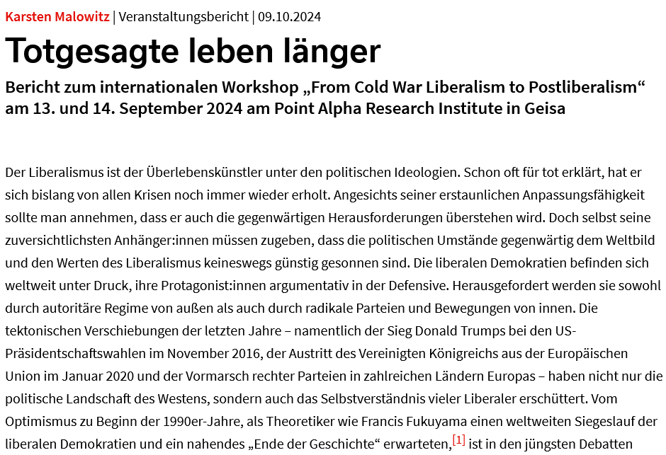 Soziopolis (@soziopolis) on Twitter photo Sind wir auf dem Weg in den #Postliberalismus? Ein internationaler Workshop mit <a href="/PatrickDeneen/">Patrick Deneen</a> und <a href="/samuelmoyn/">Samuel Moyn 🔭</a> diskutierte in Geisa über Vergangenheit, Gegenwart und Zukunft des #Liberalismus. Karsten Malowitz war vor Ort und berichtet:
soziopolis.de/totgesagte-leb… Sind wir auf dem Weg in den #Postliberalismus? Ein internationaler Workshop mit <a href="/PatrickDeneen/">Patrick Deneen</a> und <a href="/samuelmoyn/">Samuel Moyn 🔭</a> diskutierte in Geisa über Vergangenheit, Gegenwart und Zukunft des #Liberalismus. Karsten Malowitz war vor Ort und berichtet:
soziopolis.de/totgesagte-leb…