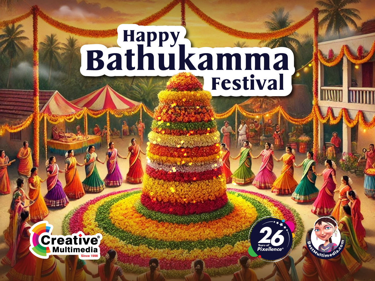 dsncreative's tweet photo. "Happy Bathukamma" - #CreativeMultimedia
May the rhythmic beats of Bathukamma fill your heart with joy and your life with prosperity. Happy celebrations! https://t.co/JR6lbfnpuj